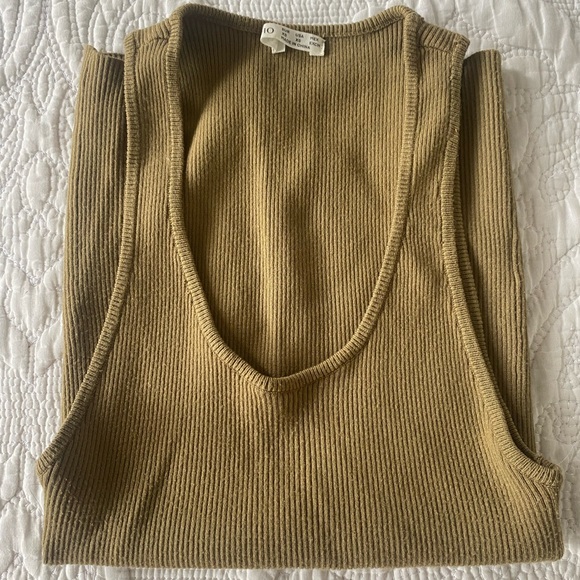 Olive Ribbed Tank Top - Picture 4 of 4